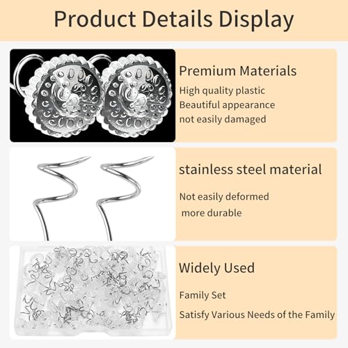 100 Clear Head Twist Pins for Bedskirts & Upholstery