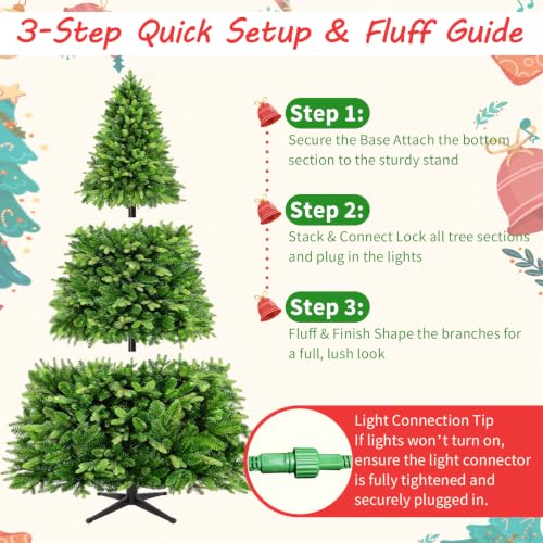 Green 6ft 360° Rotating Christmas Tree with Music and 280 LEDs