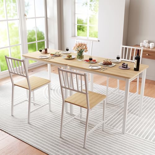 3-Piece Small Space Dining Table Set for 2, Modern Breakfast Nook Furniture