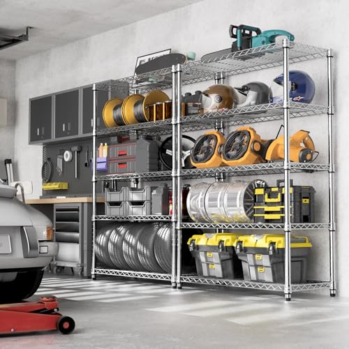5-Tier Heavy Duty Steel Wire Storage Shelving Unit 1750 LBS Capacity