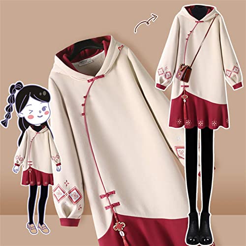 Women's Traditional Chinese Style Cheongsam Oversized Hoodie Dress