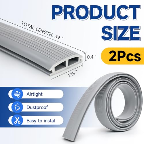 Vinyl Door Threshold Replacement Seal - 36 Inch Draft Stopper (2 Pack)