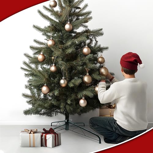 24-Inch Heavy Duty Folding Metal Christmas Tree Stand for 4-10ft Trees