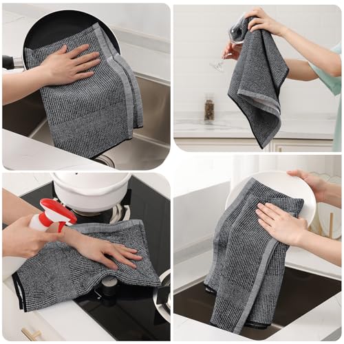 Large Cotton Kitchen Towels, 18" x 28" - 6 Pack, Absorbent Dish Towels