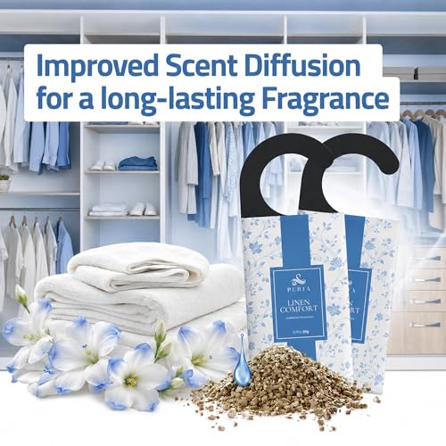 12 Pack Hanging Closet Deodorizer - Long Lasting Fresh Linen Scented Sachets