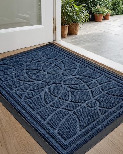 Heavy Duty Front Door Mat 24x36, Non-Slip Low Profile Outdoor Entrance Rug