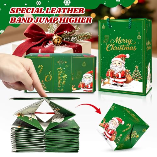 TOYEISHI Christmas Surprise Explosion Gift Box – Auto Pop-Up Cash Box, Green Christmas