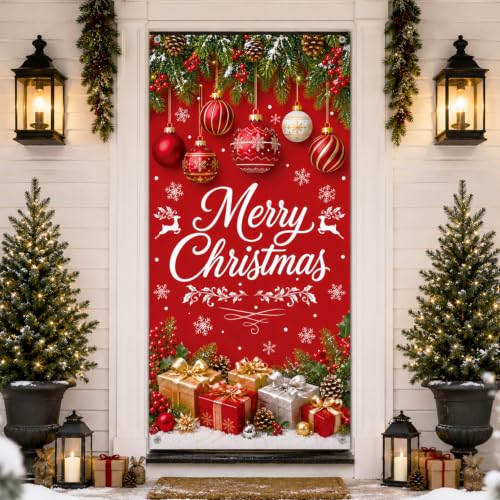 Merry Christmas Door Cover for Front Door 35x71 Inches - Holiday Decoration - Variation of THIS listing