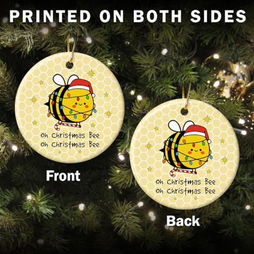 Bee Christmas Ornament - Funny Beekeeper Honey Lover Gift, Save The Bees Decor
