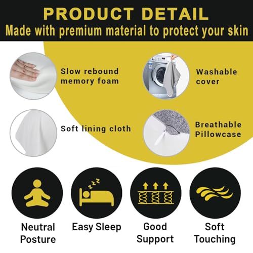 14-Inch Long Knee Pillow for Side Sleepers - Memory Foam Support