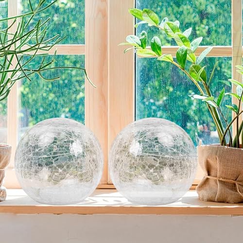 6-Inch Gold Mercury Crackled Glass LED Globe Lamp with Auto Timer