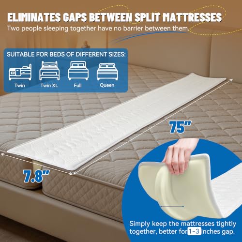 Bed Bridge Twin XL to King Mattress Gap Filler for Adjustable Split Beds