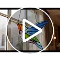 Handmade Stained Glass Hummingbird Window Panel Sun Catcher