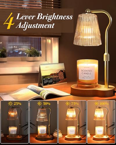 Candle Warmer Lamp with Adjustable Height & Timer, Eco-Friendly Wax Melt Warmer