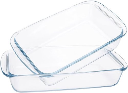 2-Pack Glass Baking Dishes by [Brand Name] - Large Oven & Microwave Safe Borosilicate Bakeware | 102 oz & 75 oz