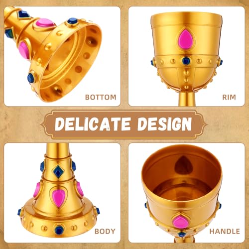12-Piece Medieval Jeweled Goblets - 8 oz Vintage Plastic Party Cups
