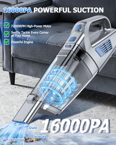 BQYPOWER Cordless Handheld Car Vacuum Cleaner 16000PA Portable