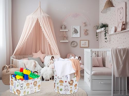 Kids Laundry Hamper and Cute Animal Toy Storage Basket