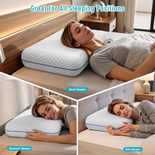 Memory Foam Pillow for Sleeping - Ergonomic Support, Standard Size
