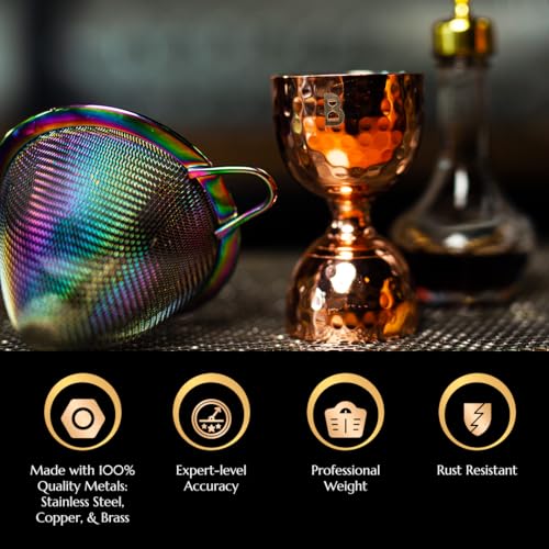 Bull in China Stainless Steel Bell Jigger - 0.25oz to 2oz Cocktail Measures