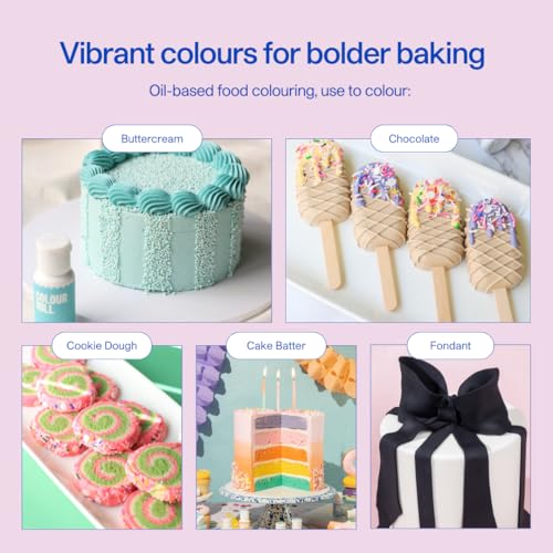 Oil-Based Food Coloring Set for Baking & Chocolate - 12 Colors (20ml)