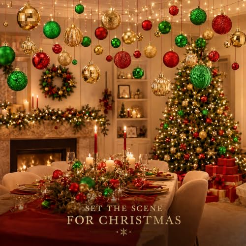 Relaxgiant 36 Pcs Christmas Hanging Ornaments Set - Red, Green, Gold