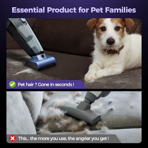 Cordless Handheld Vacuum for Pet Hair - 20000PA High Power Car Vacuum
