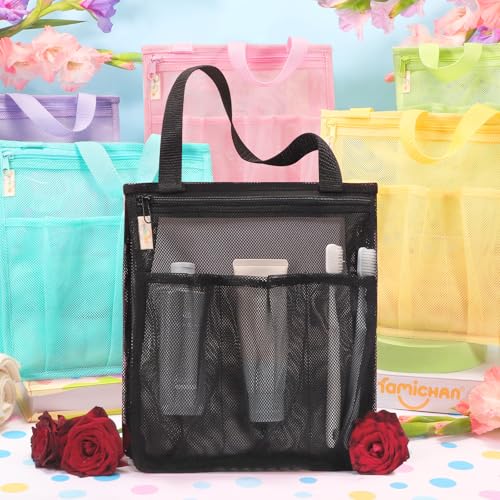 Portable Mesh Shower Caddy Quick-Drying Toiletry Organizer Bag for College Dorm Gym