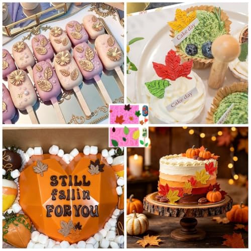 SUNKOOL 2Pcs Leaf Mold Silicone Leaves Cake & Craft Decoration