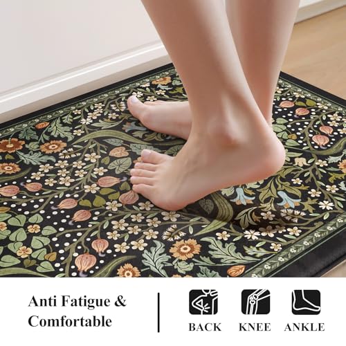 Anti-Fatigue Kitchen Mats Set of 2, Cushioned Waterproof Standing Desk Rugs