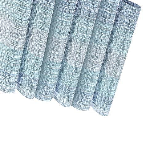Karlesi Ombre Blue PVC Heat-Resistant 6 Table Mats Sets + 1 Tablecloth