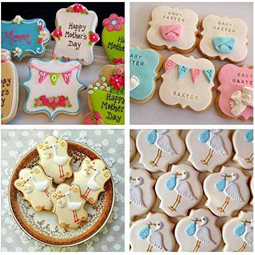 8 Pack Stainless Steel Plaque Frame Cookie Cutters for Baking & Decorating