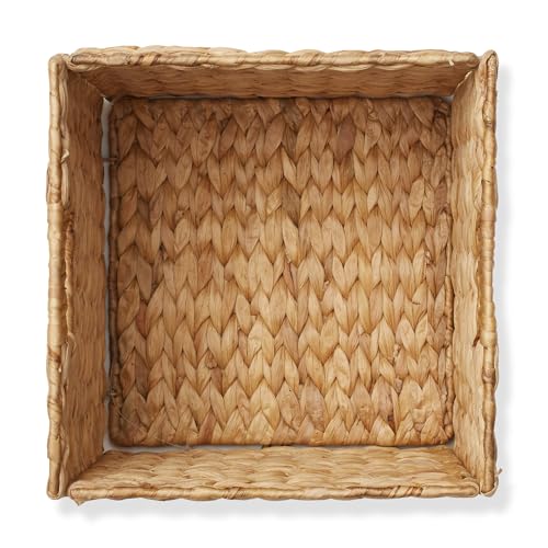 Casafield Water Hyacinth Storage Baskets - 10.5" Set of 2 Collapsible Cube Bins