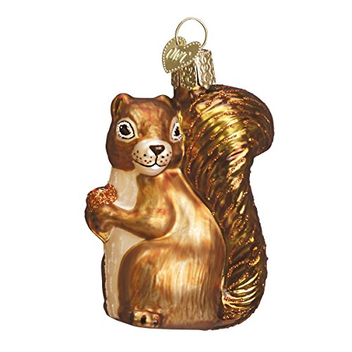 Old World Christmas Squirrel Glass Blown Ornament - Hand-Painted Squirrel figurine