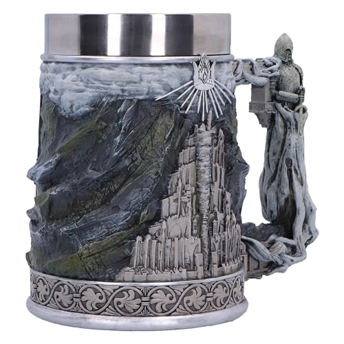 Nemesis Now Lord of the Rings Gondor Tankard 15.5cm, Resin, Official Lord of the Rings Merchandise, Gondor Beer Mug, Stainless Steel Insert, Cast in the Finest Resin, Expertly Hand-Painted