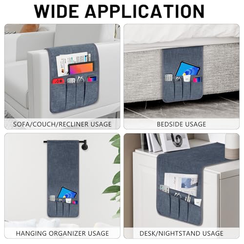 Non-Slip Couch Armrest Organizer with 5 Pockets for Remote and Essentials