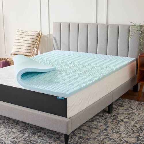 LUCID 2-Inch 5-Zone Cooling Gel Memory Foam Mattress Topper, Twin XL