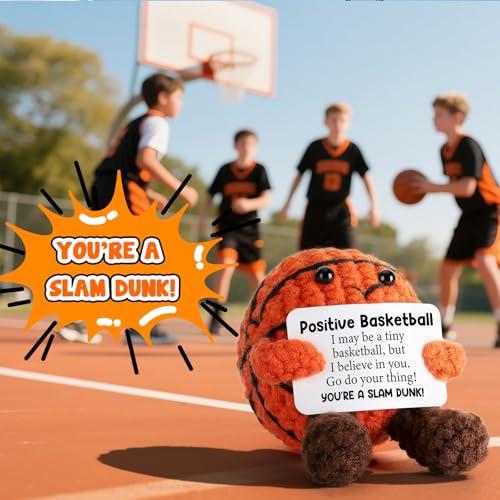Handmade Crochet Basketball Plush Stress Relief Gift for Teens