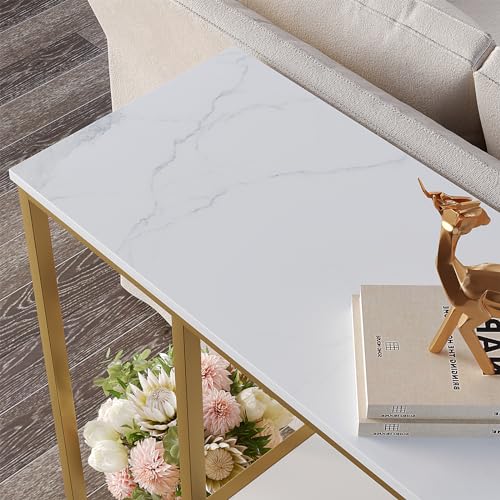 31.5-inch Narrow Console Table with 3-Tier Storage Shelves