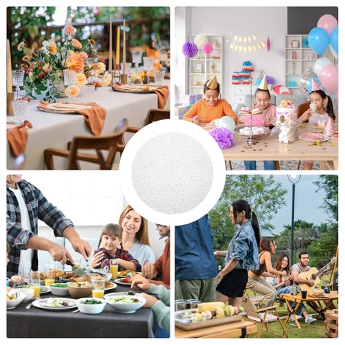 Star Silver 16Pcs Disposable Round Placemats 33cm (13") - uxcell