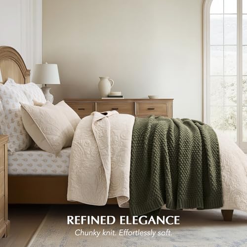 EverGrace Chunky Chenille Knit Throw Blanket - 50x60 Moss Stitch
