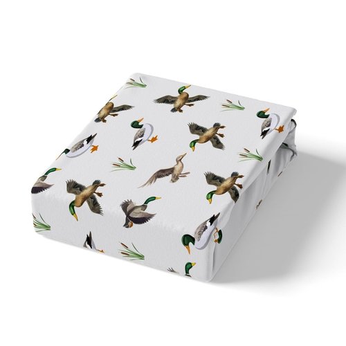 Feelyou Kids Duck Sheet Set Queen Size Duck Hunting Bed Sheets Set for Boys Girls Teens Bedroom Decor Wild Animals Sheets with Deep Pocket Fitted Sheet Women Men Botanical with 2 Pillow Case