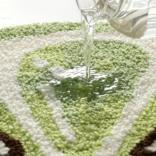 Lemon Fruit Half Round Bathroom Mat - Non-Slip Absorbent Floor Rug 45x80cm