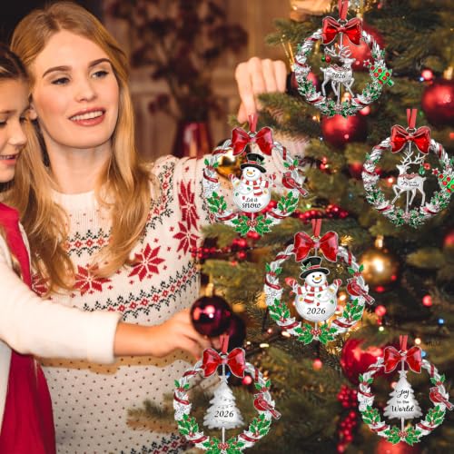 FCDECOR 2026 Christmas Ornament Set Rotatable Holiday Keepsake Decorations