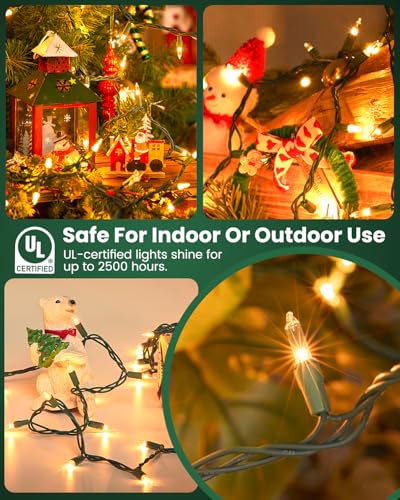 Minetom Clear Christmas String Lights 20Ft 100 Count Incandescent Mini Lights
