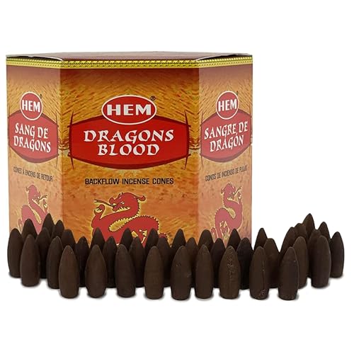Dragons Blood Backflow Incense Cones for Waterfall Burners - 40 Pack