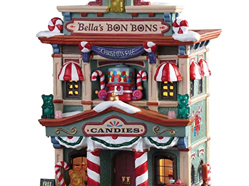 Lemax Bella's Bon Bons Lighted Village Building - Christmas Decor, Porcelain, 7.95x5.59x4.33 inches