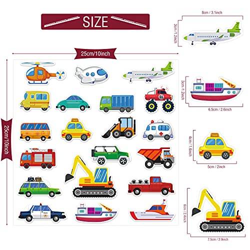 20 PCS Vehicle Window Gel Clings - Removable Transportation Stickers