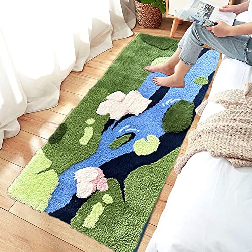 Moss Shape Bath Mat, Soft Plush Shag Rug for Bathroom and Nursery, 55x27
