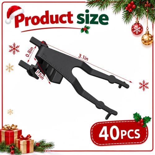 40 Pcs Black Gutter Guard Clips for Christmas Lights, Mesh Gutter Hangers